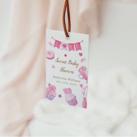 Een Kleine Liefje Roze Baby Shower Cadeaulabel