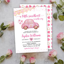 Een kleine lieve Valentijn Roze Auto Baby Shower