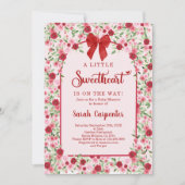 Een kleine lieverd Red Bow Baby shower Girl Kaart (Voorkant)