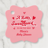 Een kleine lieverd rode roze Valentijn Baby shower Bedankjes Labels (Voorkant)