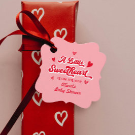 Een kleine lieverd rode roze Valentijn Baby shower Bedankjes Labels