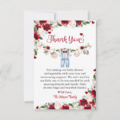 Een kleine lieverd Valentijn Boy Baby shower Bedankkaart (Voorkant)