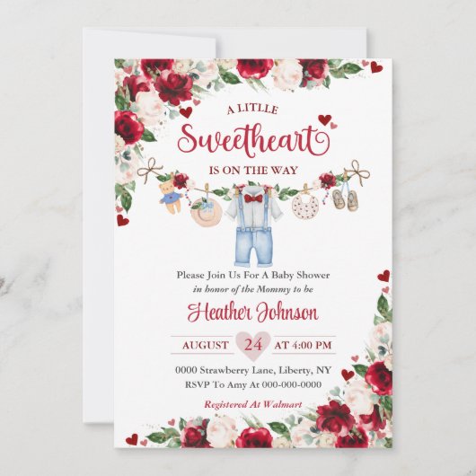 Een kleine lieverd Valentijn Boy Baby shower Kaart (Voorkant)