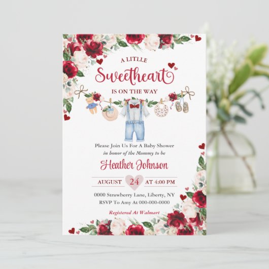 Een kleine lieverd Valentijn Boy Baby shower Kaart (Staand voorkant)