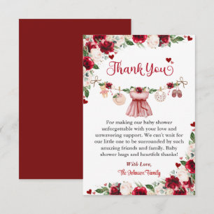 Een kleine lieverd Valentijn meisje Baby shower Bedankkaart