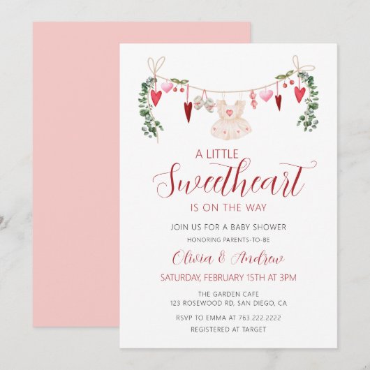 Een kleine lieverd Valentijn meisje Baby shower Kaart (Voorkant / Achterkant)