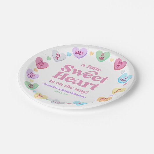 Een kleine lieverd Valentijnsdag Baby shower Papieren Bordje (Gekanteld)