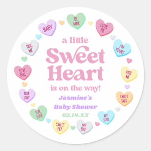 Een kleine lieverd Valentijnsdag Baby shower Ronde Sticker