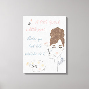 Een kleine lippenstift met een kleine verfmakergez canvas afdruk