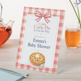 Een Kleine Malse Taart Baby Shower Welkom Reclamebord Met Voetstuk