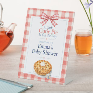 Een Kleine Malse Taart Baby Shower Welkom Reclamebord Met Voetstuk