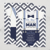 Een kleine Man Baby shower uitnodiging, padvinders Kaart (Voorkant / Achterkant)