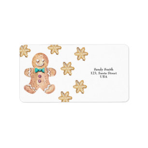 Een kleine man is onderweg! Kerstkoekjes Etiket