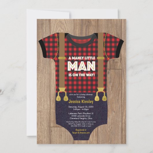 Een kleine Man Lumberjack Baby shower Kaart (Voorkant)