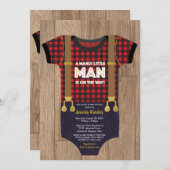 Een kleine Man Lumberjack Baby shower Kaart (Voorkant / Achterkant)