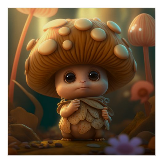 Een kleine man verloren in de Bossen Perfect Poster (Voorkant)