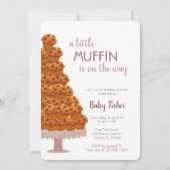 Een kleine moffin-roze Baby shower uitnodiging (Voorkant)