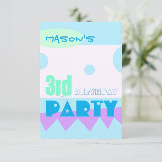 Een kleine Monster 3de Uitnodiging van de Partij v (Staand voorkant)