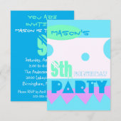 Een kleine Monster 9e verjaardag uitnodiging (Voorkant / Achterkant)