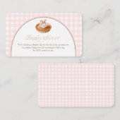 Een Kleine Moppertje Roze Gingham Display Shower Informatiekaartje (Voorkant / Achterkant)