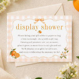 Een Kleine Moppie Oranje Gingham Showerset Informatiekaartje