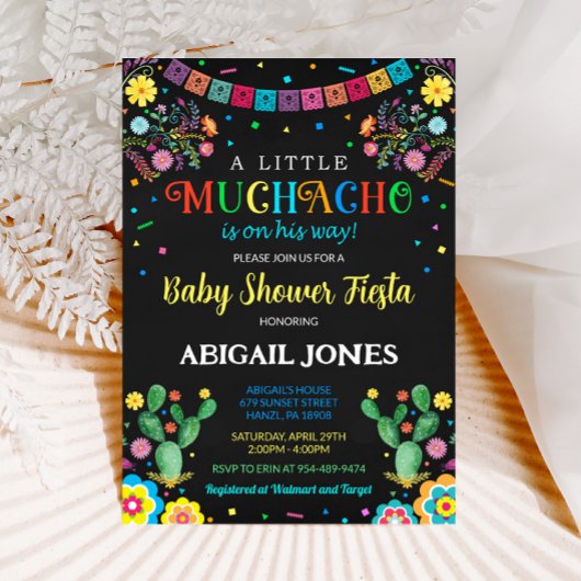 Een kleine muchacho baby shower uitnodiging
