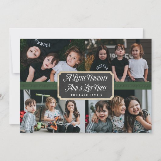 Een kleine Naughty en veel leuke fotofeestkaart Feestdagenkaart (Voorkant)