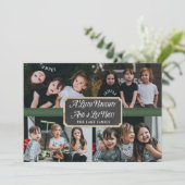 Een kleine Naughty en veel leuke fotofeestkaart Feestdagenkaart (Staand voorkant)