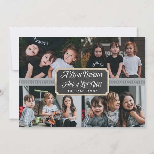 Een kleine Naughty en veel leuke fotofeestkaart Feestdagenkaart (Voorkant)