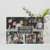 Een kleine Naughty en veel leuke fotofeestkaart Feestdagenkaart (Staand voorkant)