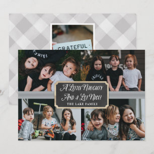 Een kleine Naughty en veel leuke fotofeestkaart Feestdagenkaart