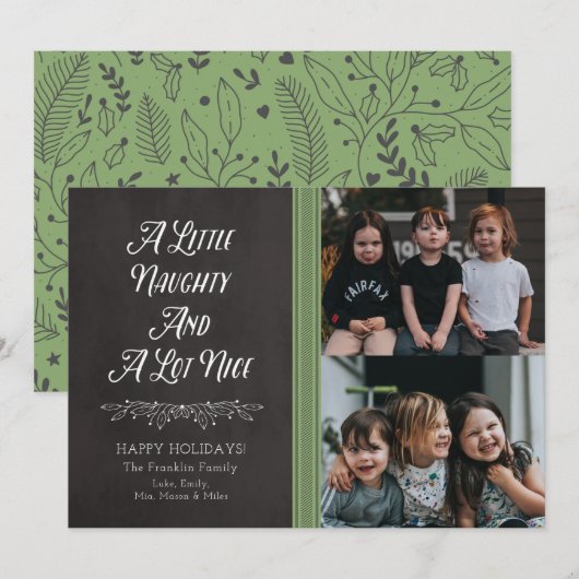 Een kleine Naughty en veel mooie feestelijke fotok Feestdagenkaart (Voorkant / Achterkant)