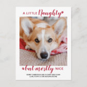 Een kleine Naughty persoonlijke foto van Dog Pet Feestdagenkaart (Voorkant)