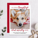 Een kleine Naughty persoonlijke foto van Dog Pet Feestdagenkaart<br><div class="desc">Een beetje Naughty, maar vooral mooi! Verstuur leuke feestvreugde met deze superschattige persoonlijke, persoonlijke, persoonlijke feestelijke fotokaart. Vrolijk kerstwensen van de hond met schattige pootafdrukken in een leuk modern fotoontwerp. Voeg de foto of familiefoto van uw hond toe met de hond, en personaliseer met familienaam, bericht en jaar. Deze huisdierfeestkaart...</div>
