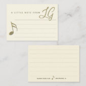Een kleine noot Monogrammed Music Note Kaarten Notitiekaartje (Voorkant / Achterkant)