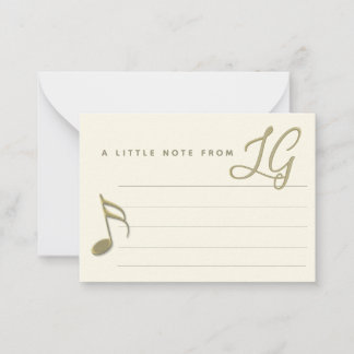 Een kleine noot Monogrammed Music Note Kaarten Notitiekaartje