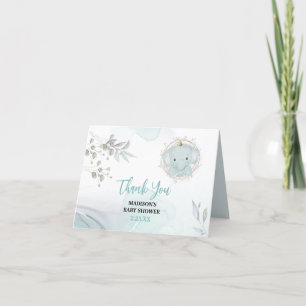 Een kleine olifant boy Baby shower dank je kaart