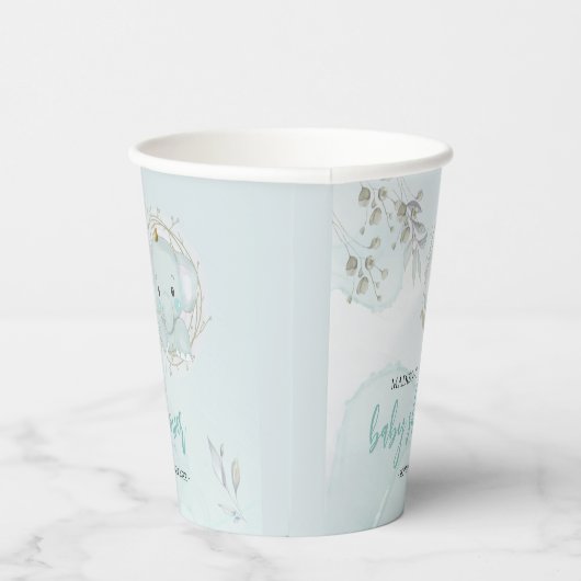 Een kleine Olifant Boy Baby shower Paper Cup Papieren Bekers (Rechts)