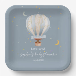 Een Kleine Ontdekkingsreiziger Heet Luchtballon Ma Papieren Bordje