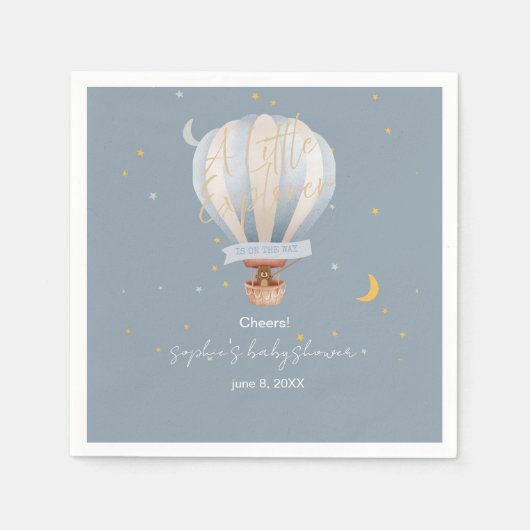 Een Kleine Ontdekkingsreiziger Heet Luchtballon  Servet (Voorkant)