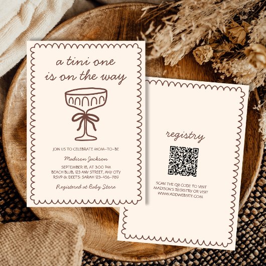 Een kleine op de weg Espresso Martini Baby shower Kaart