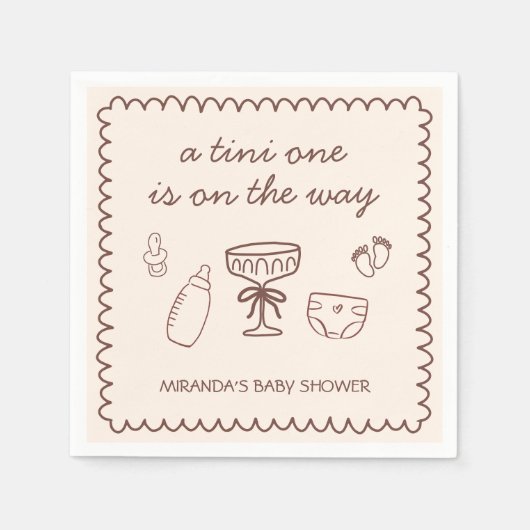 Een kleine op de weg Espresso Martini Baby shower Servet (Voorkant)
