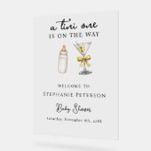 Een kleine op de weg geel Martini Baby shower Acryl Bord (Hoek)