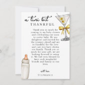 Een kleine op de weg geel Martini Baby shower Bedankkaart (Voorkant)