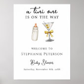Een kleine op de weg geel Martini Baby shower Poster (Voorkant)
