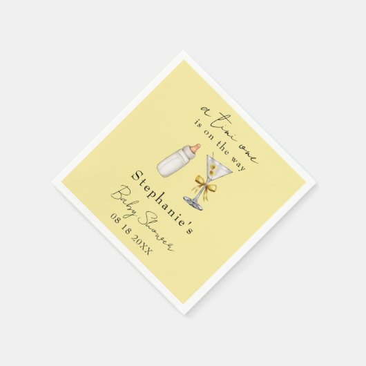 Een kleine op de weg geel Martini Baby shower Servet (Hoek)