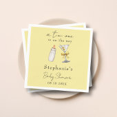 Een kleine op de weg geel Martini Baby shower Servet