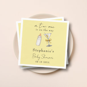 Een kleine op de weg geel Martini Baby shower Servet