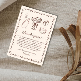 Een kleine op de weg speels Baby shower Bedankkaart