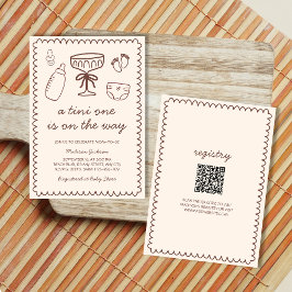 Een kleine op de weg speels Baby shower Kaart